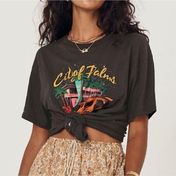 Spell & The Gypsy Collective City of Palms Oversized Biker Tee Size Extra Small - Picture 5 of 11